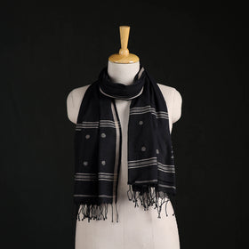 Phulia Jamdani Pure Handloom Cotton Stole with Tassels 06