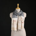 Phulia Jamdani Pure Handloom Cotton Stole with Tassels 07