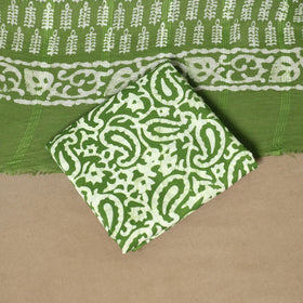 Green - 3pc cotton unstitched hand batik dress material 04