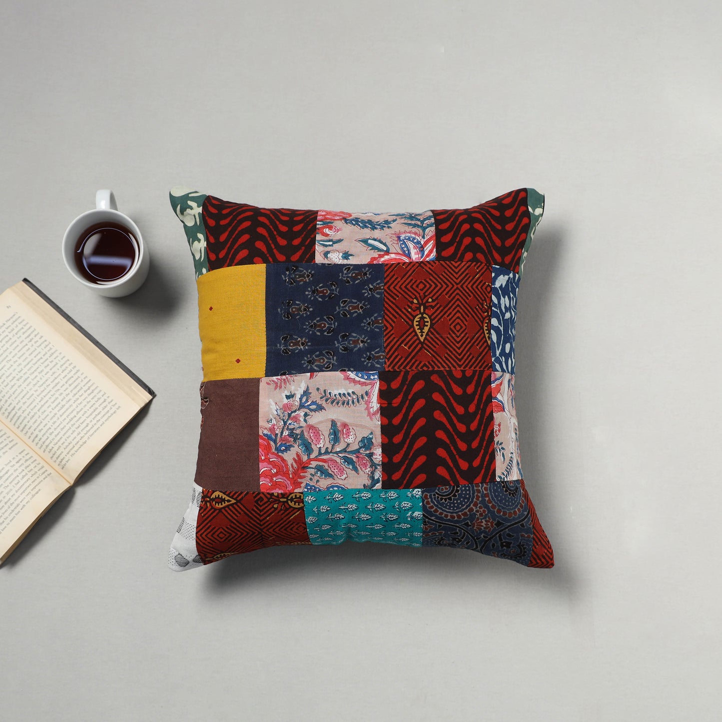 Multicolor - Handcrafted Patchwork Cushion Cover 19