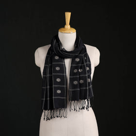 Phulia Jamdani Pure Handloom Cotton Stole with Tassels 10