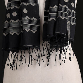 Phulia Jamdani Pure Handloom Cotton Stole with Tassels 1 1