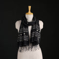 Phulia Jamdani Pure Handloom Cotton Stole with Tassels 1 1
