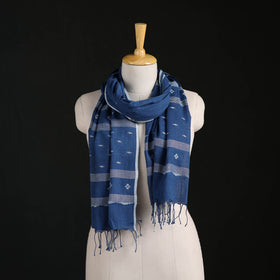 Phulia Jamdani Pure Handloom Cotton Stole with Tassels 14