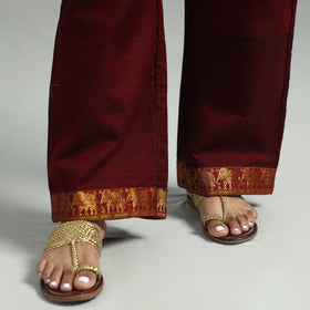 Maroon - Dharwad Cotton Kurta with Palazzo & Dupatta Set