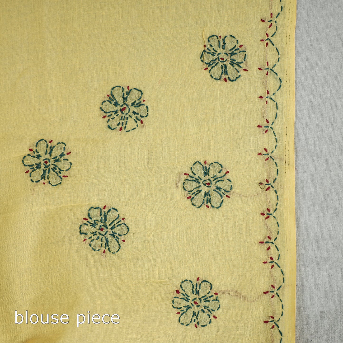 Yellow - Lucknow Chikankari Hand Embroidery Cotton Saree 55