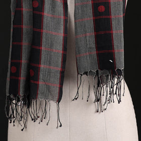 Phulia Jamdani Pure Handloom Cotton Stole with Tassels 17