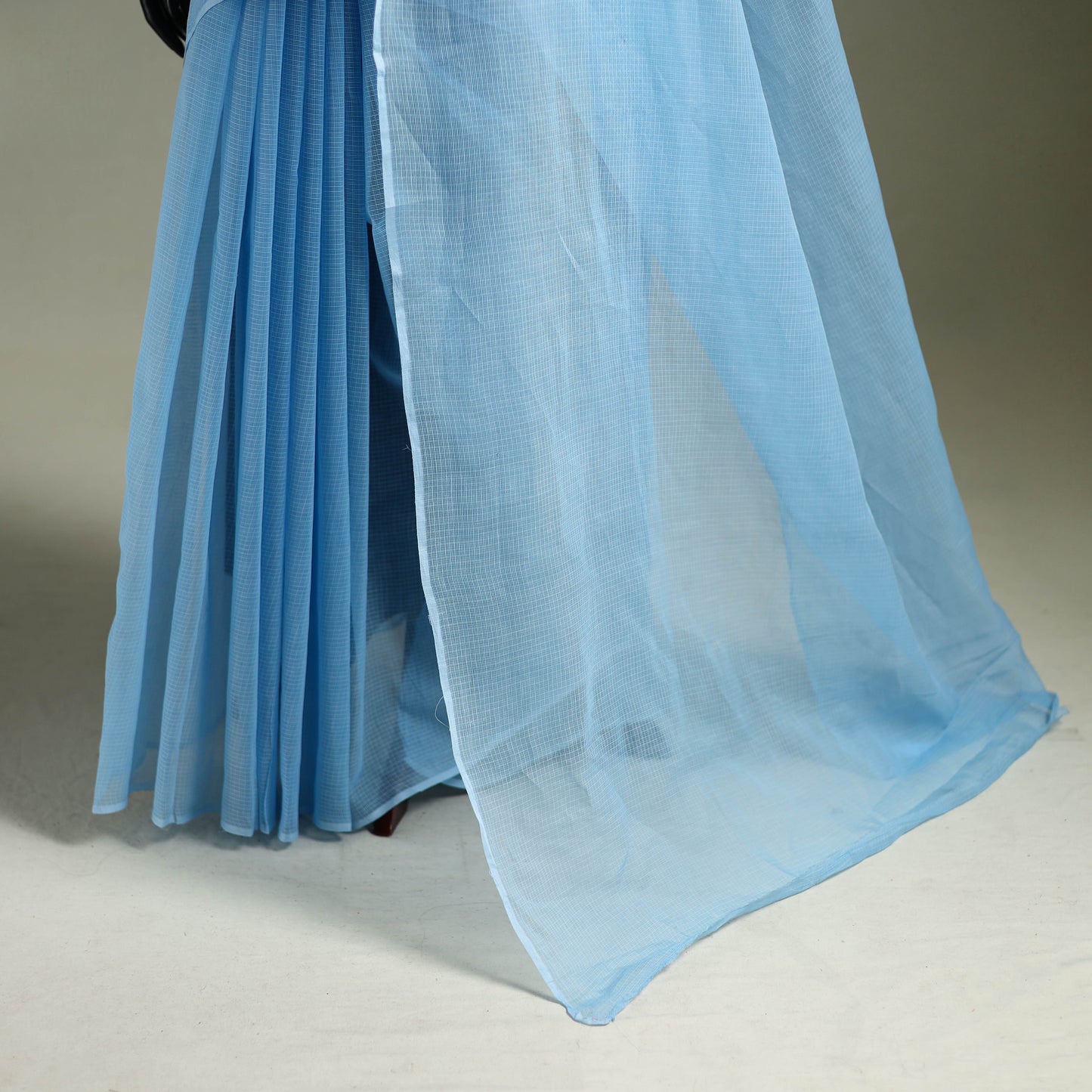 Blue - Nazaakat Kota Doria Cotton Plain Saree with Blouse & Jewellery Set 68