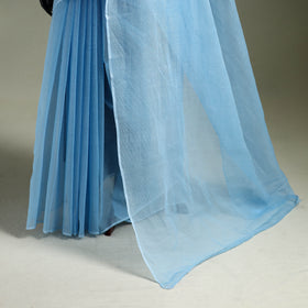 Blue - Nazaakat Kota Doria Cotton Plain Saree with Blouse & Jewellery Set 68