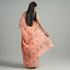  Lucknow Chikankari Hand Embroidery Cotton Saree 56 Online 