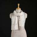 Phulia Jamdani Pure Handloom Cotton Stole with Tassels 19