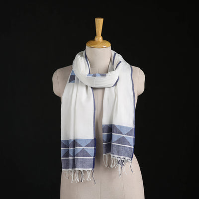 Phulia Jamdani Pure Handloom Cotton Stole with Tassels 20