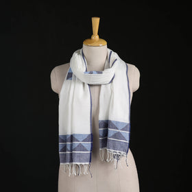 Phulia Jamdani Pure Handloom Cotton Stole with Tassels 20