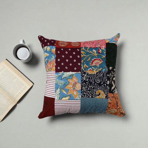  Multicolor Handcrafted Cotton Patchwork Cushion Cover