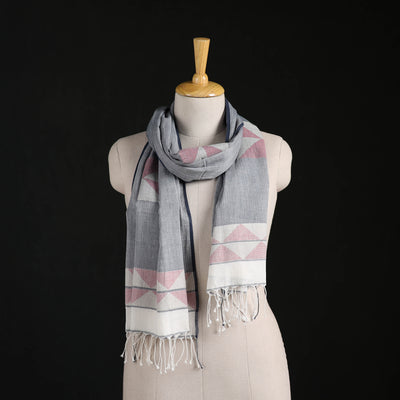 Phulia Jamdani Pure Handloom Cotton Stole with Tassels 21