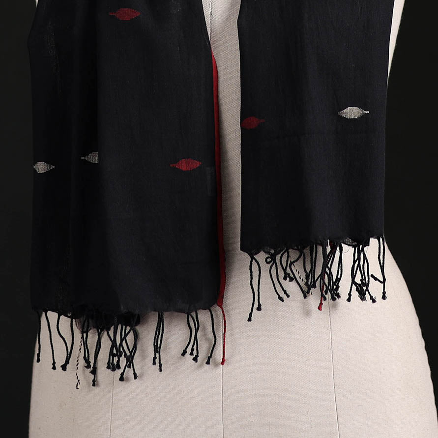 Phulia Jamdani Pure Handloom Cotton Stole with Tassels 22