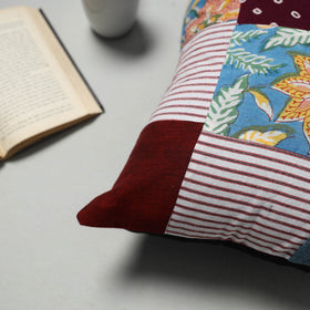  Multicolor Handcrafted Cotton Patchwork Cushion Cover