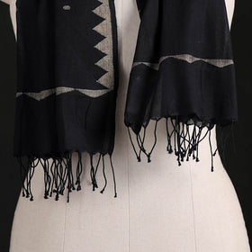 Phulia Jamdani Pure Handloom Cotton Stole with Tassels 23