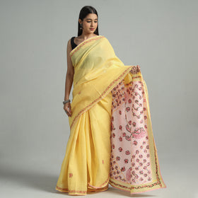 Buy Lucknow Chikankari Hand Embroidery Cotton Saree 57 Online l iTokri.com