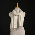 Phulia Jamdani Pure Handloom Cotton Stole with Tassels 24