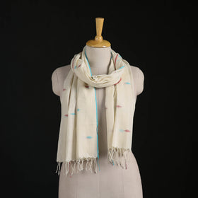 Phulia Jamdani Pure Handloom Cotton Stole with Tassels 24