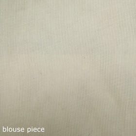 Beige - Nazaakat Kota Doria Cotton Plain Saree with Blouse & Jewellery Set 69