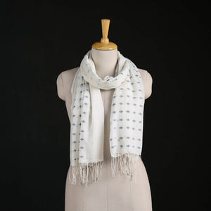 Phulia Jamdani Pure Handloom Cotton Stole with Tassels 26