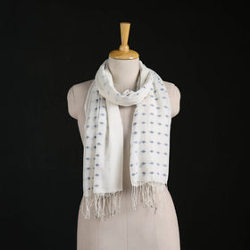 Phulia Jamdani Pure Handloom Cotton Stole with Tassels 26