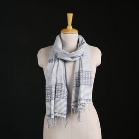 Phulia Jamdani Pure Handloom Cotton Stole with Tassels 27