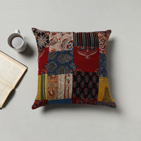 Handcrafted Cotton Patchwork Cushion Cover (16 x 16 in) 12