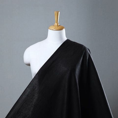 Black - Handloom Pure Linen Bhagalpuri Fabric 01