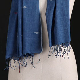Phulia Jamdani Pure Handloom Cotton Stole with Tassels 29