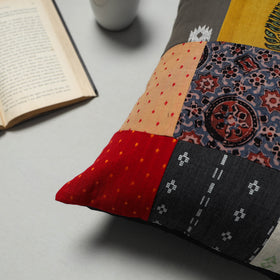 Multicolor - handcrafted cotton patchwork cushion cover 17