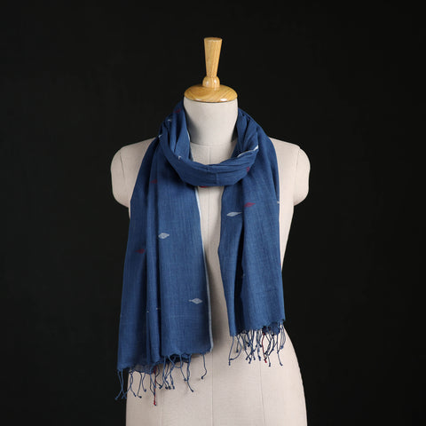 Phulia Jamdani Pure Handloom Cotton Stole with Tassels 29