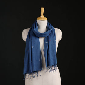 Phulia Jamdani Pure Handloom Cotton Stole with Tassels 29