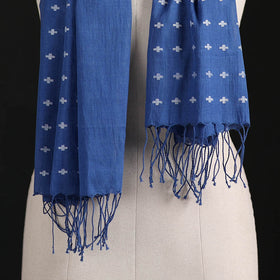 Phulia Jamdani Pure Handloom Cotton Stole with Tassels 30