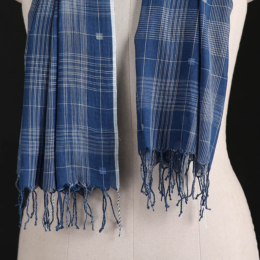 Phulia Jamdani Pure Handloom Cotton Stole with Tassels 32