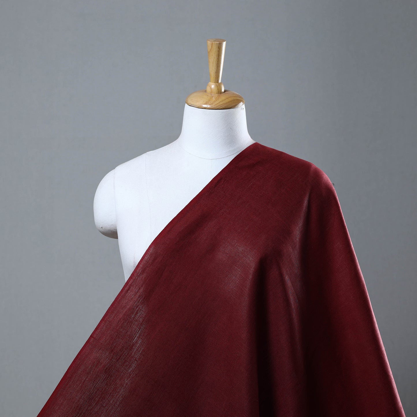 Maroon Handloom Pure Linen Bhagalpuri Fabric 06