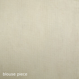 Beige - Nazaakat Kota Doria Cotton Plain Saree with Blouse & Jewellery Set 70