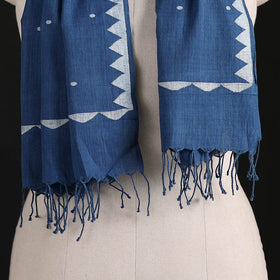 Phulia Jamdani Pure Handloom Cotton Stole with Tassels 34