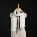 Phulia Jamdani Pure Handloom Cotton Stole with Tassels 35