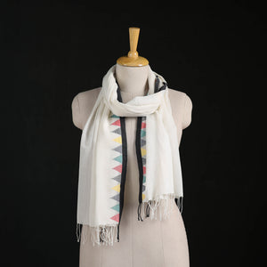 Phulia Jamdani Pure Handloom Cotton Stole with Tassels 35