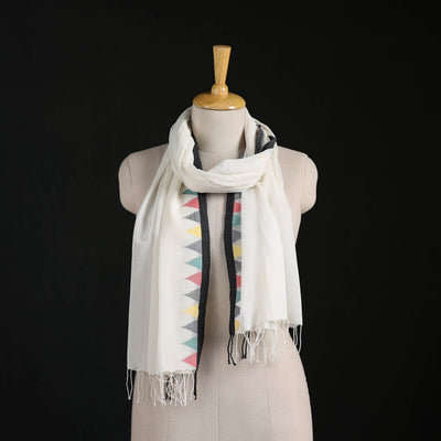 Phulia Jamdani Pure Handloom Cotton Stole with Tassels 35