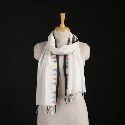 Phulia Jamdani Pure Handloom Cotton Stole with Tassels 35