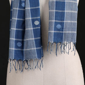Phulia Jamdani Pure Handloom Cotton Stole with Tassels 36