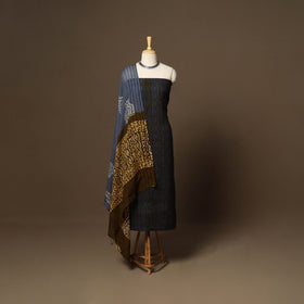 Blue - 3pc cotton unstitched hand batik dress material 10