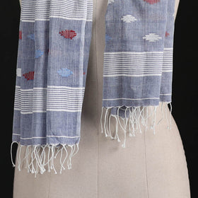 Phulia Jamdani Pure Handloom Cotton Stole with Tassels 38