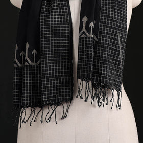 Phulia Jamdani Pure Handloom Cotton Stole with Tassels 39