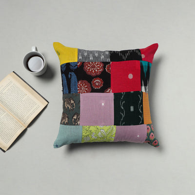 Multicolor - Handcrafted Cotton Patchwork Cushion Cover 24