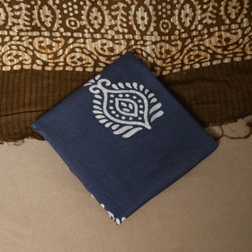 Blue - 3pc cotton unstitched hand batik dress material 10